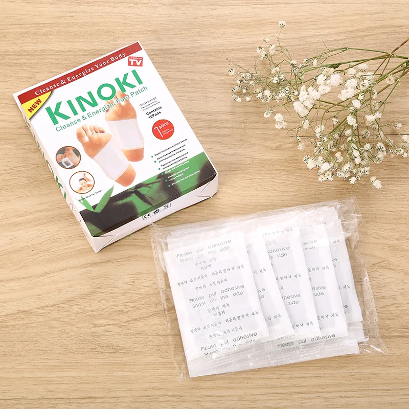 

Kinoki 10pcs Pads Detox Foot Patches Pads Body Toxins Feet Slimming Cleansing Herbal Adhesive Hot Foot Massager Cleaning Tools