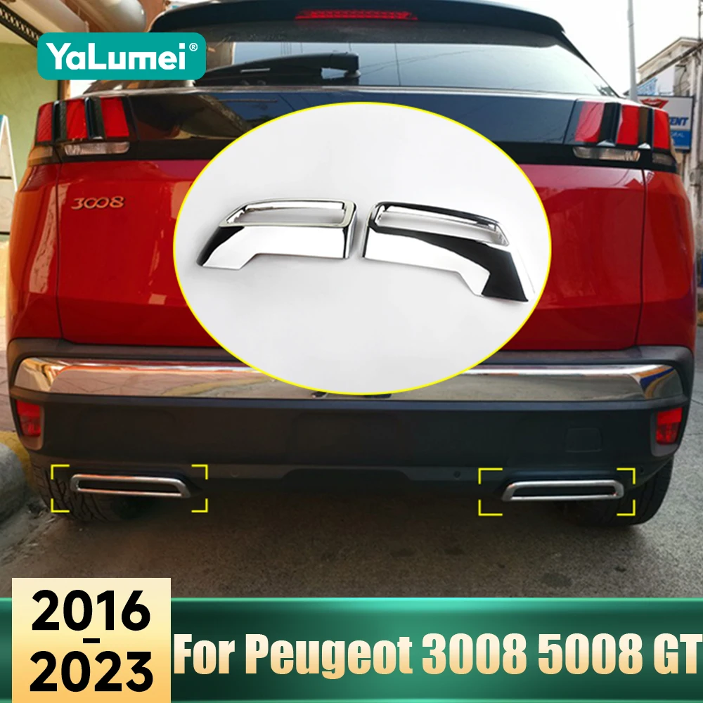 Für Peugeot 3008 5008 GT Allure 2016 2017 2018 2019 2020 2021 2022 2023 Auto Heck Auspuffblende Dekorative Auspuff-Abdeckung