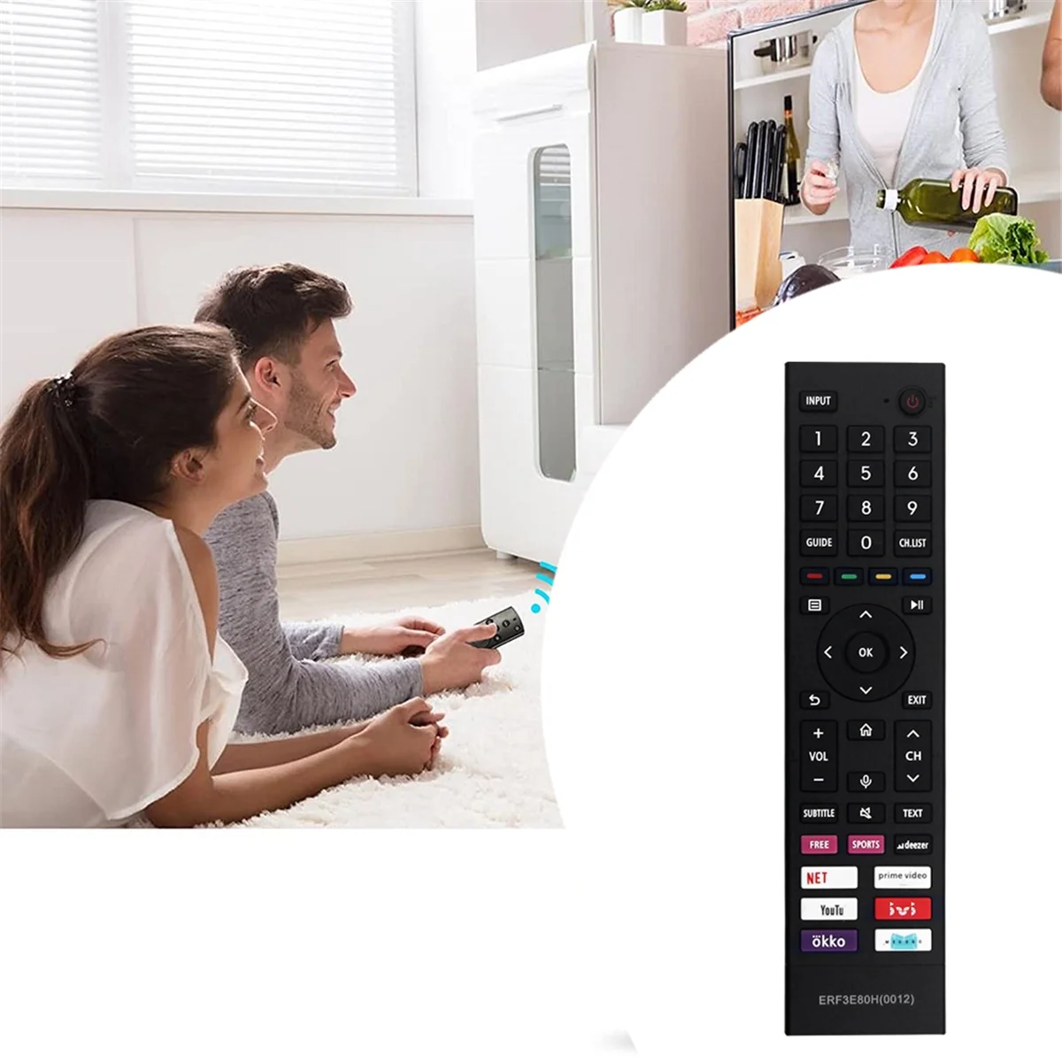 SWXF Replace ERF3E80H Remote Control for TV 43A6BG 43A6G 50A6BG 50A6G 55A6G