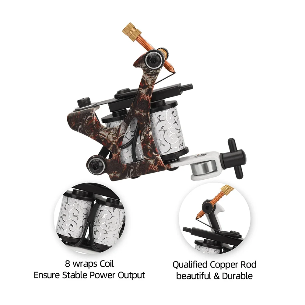 

1Pc Portable Coil Tattoo Machine High Durability Practical Tattoos Tool Clear Smooth Sound Professional Tattooing Device