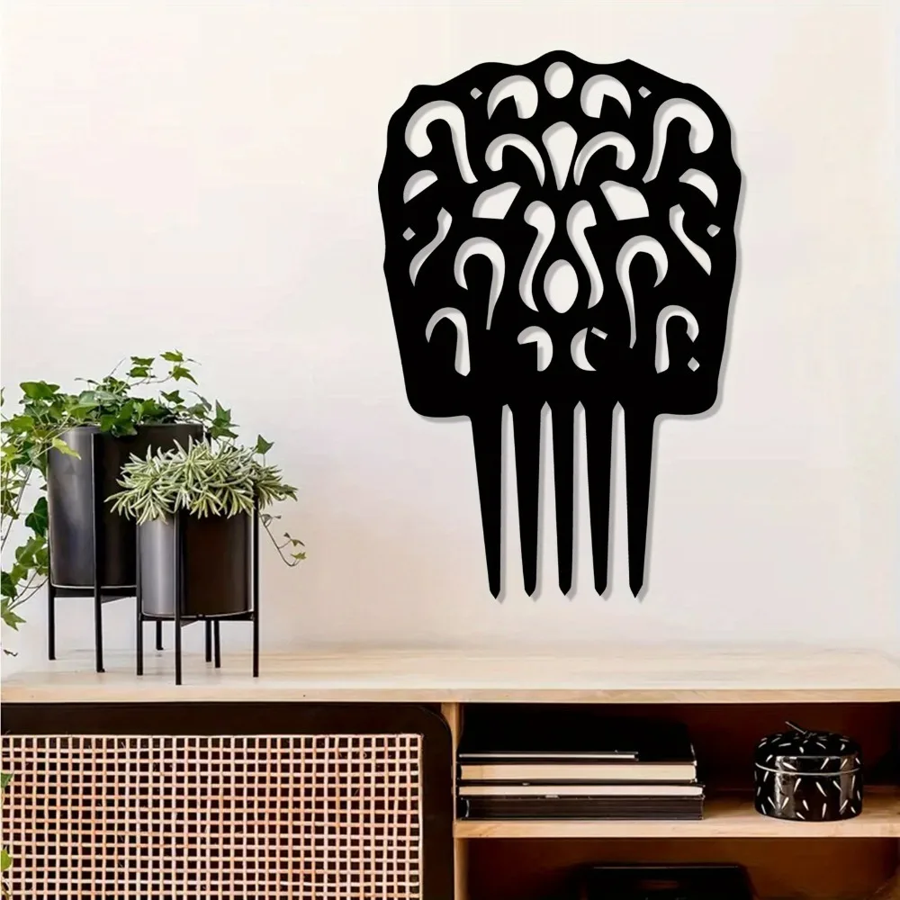 1 pieza de arte de pared metálico grande, diseño de peine de flamenco - Hierro forjado español vintage con patrón rizado exquisito, decoración cultural audaz para el hogar, para Chris