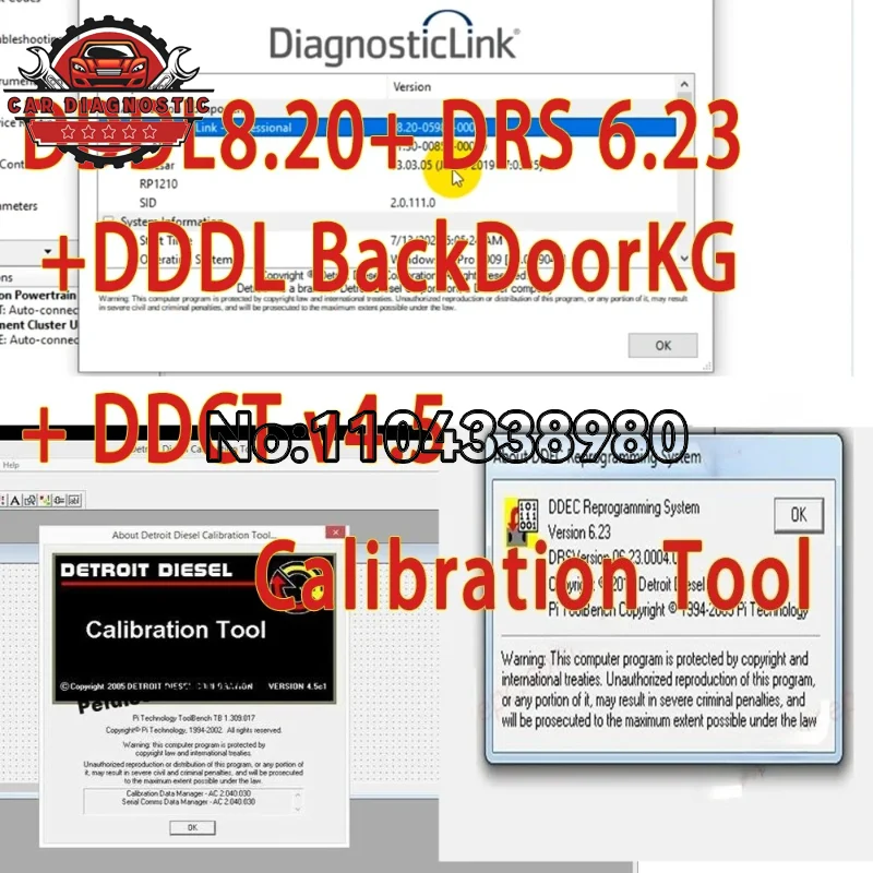 

Горячий DDDL 8.20 SP1 Detroit Diesel Diagnostic Link Level 10+10+10 + DDDL BackDoorKG + DRS 6.23 + DDCT v4.5 Калибровочный инструмент