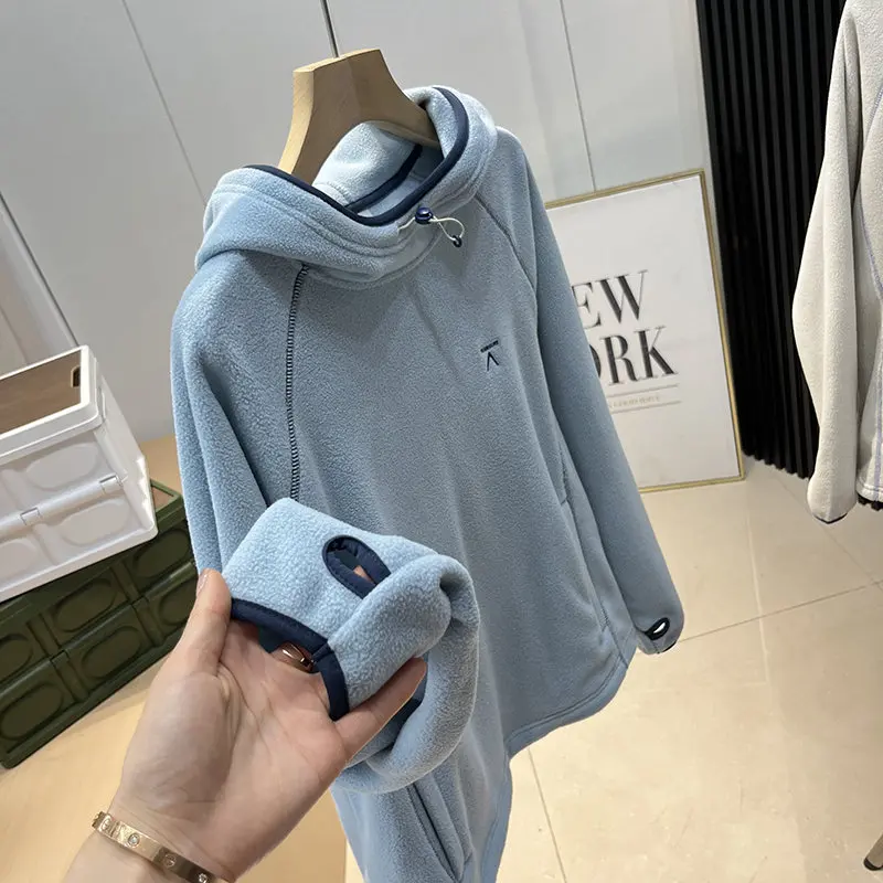 Outdoor-Sport-Daunenpullover mit Kapuze für Klettern, Wandern, Camping, Angeln, lässiges und entspanntes Oberteil für Männer und Frauen – Detail 13