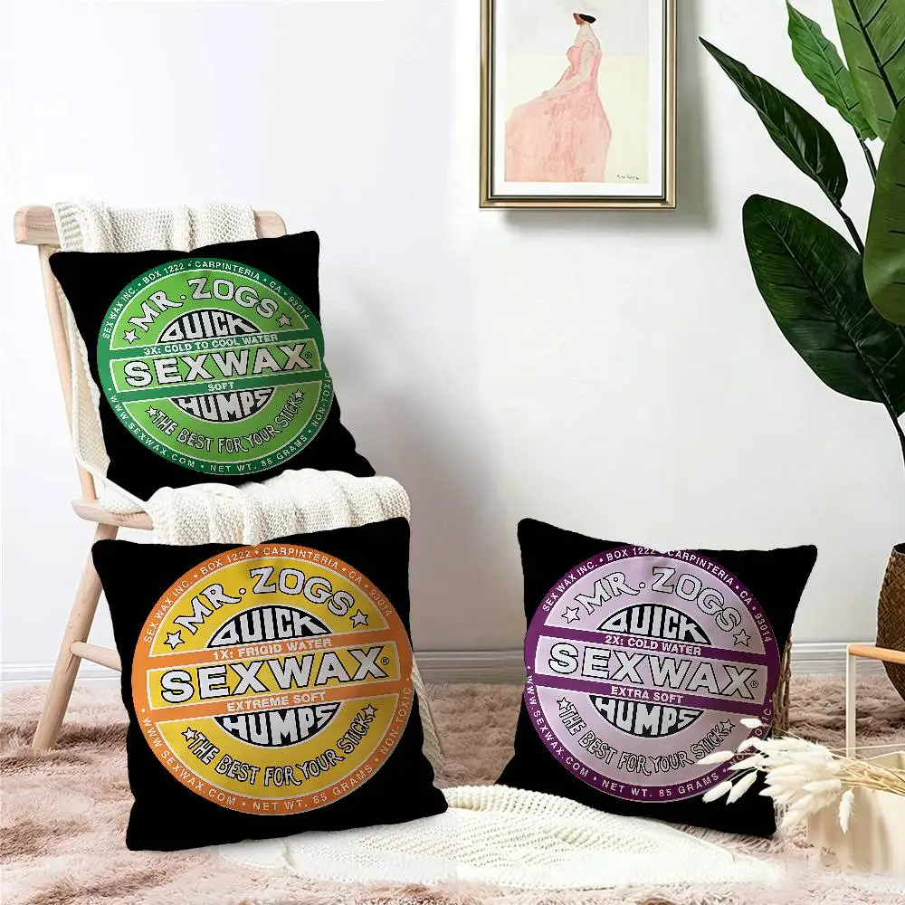 Mr Zogs Surfing Sex Wax Cushion Cover Pillow Cover Decor Pillowcase Printed Cushion Case for Couch