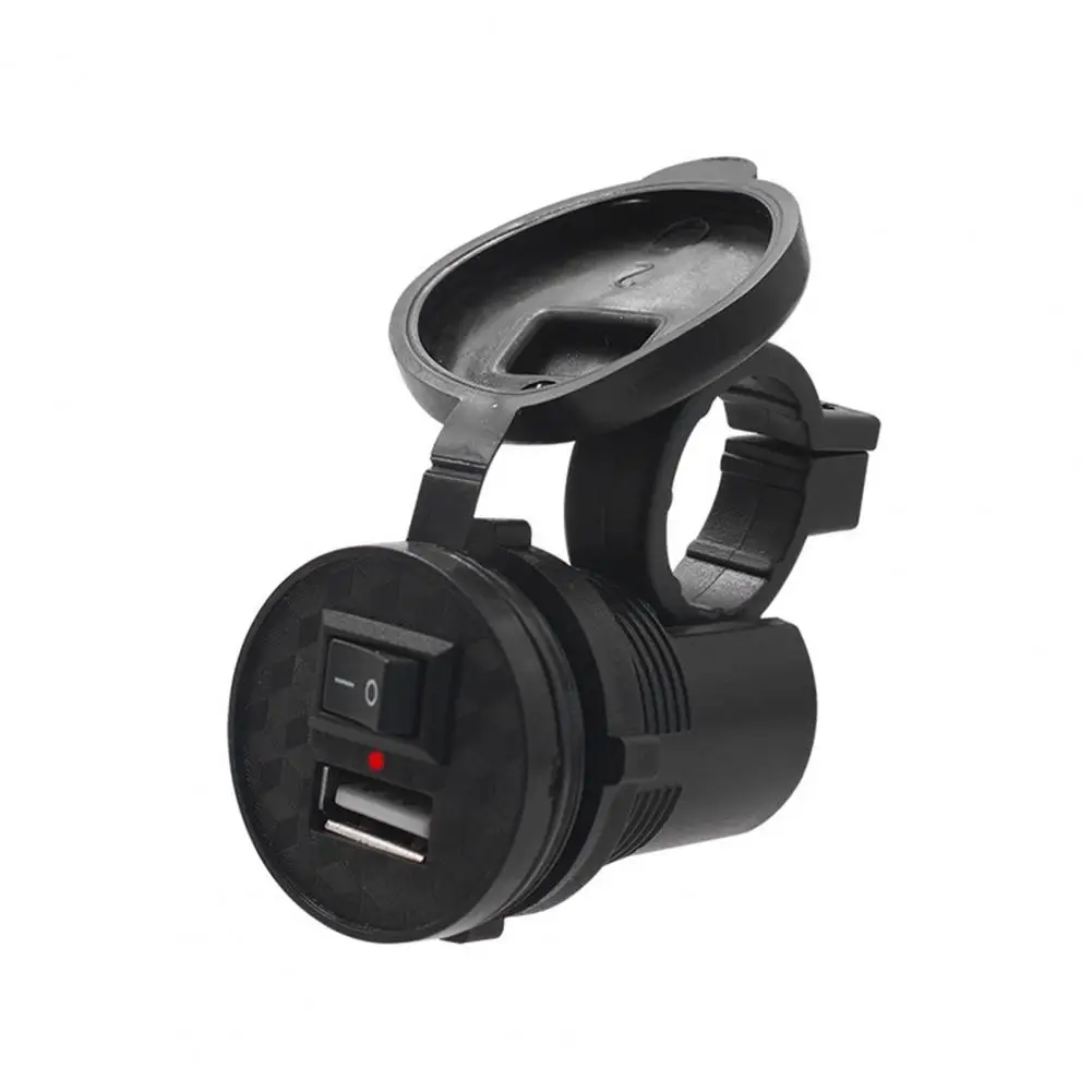 

12 В USB-зарядное устройство для мотоцикла, водонепроницаемая розетка для зарядного устройства с одним телефоном и переключателем для мотоциклов