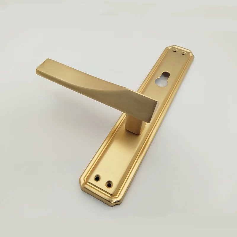 Rose gold iron panel triangular design door lock P-A-04