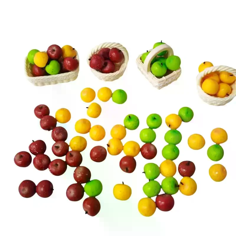 5/10Pcs Mini Simulated Little Apple Doll Accessories Toys 1/12 Dollhouse Miniature Food Play Scene Decoration