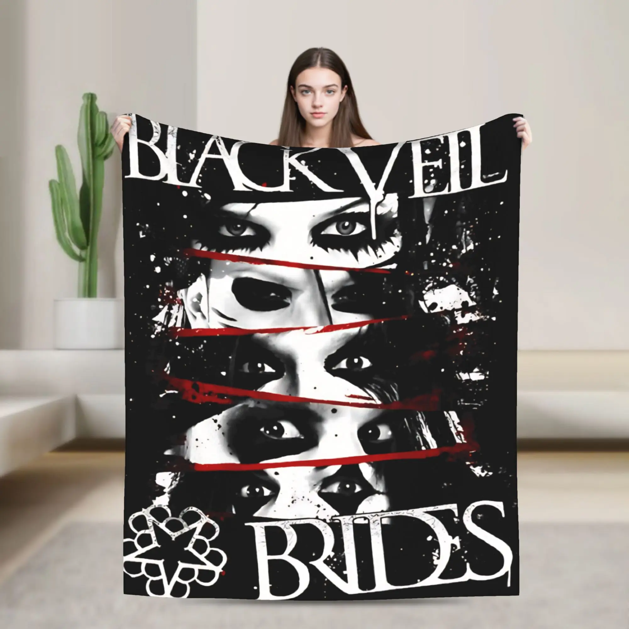 BLACK VEIL BRIDES BAND Blanket Quality Soft Warm  Throw Blanket Autumn Children Home Decor Aesthetic Bedspread