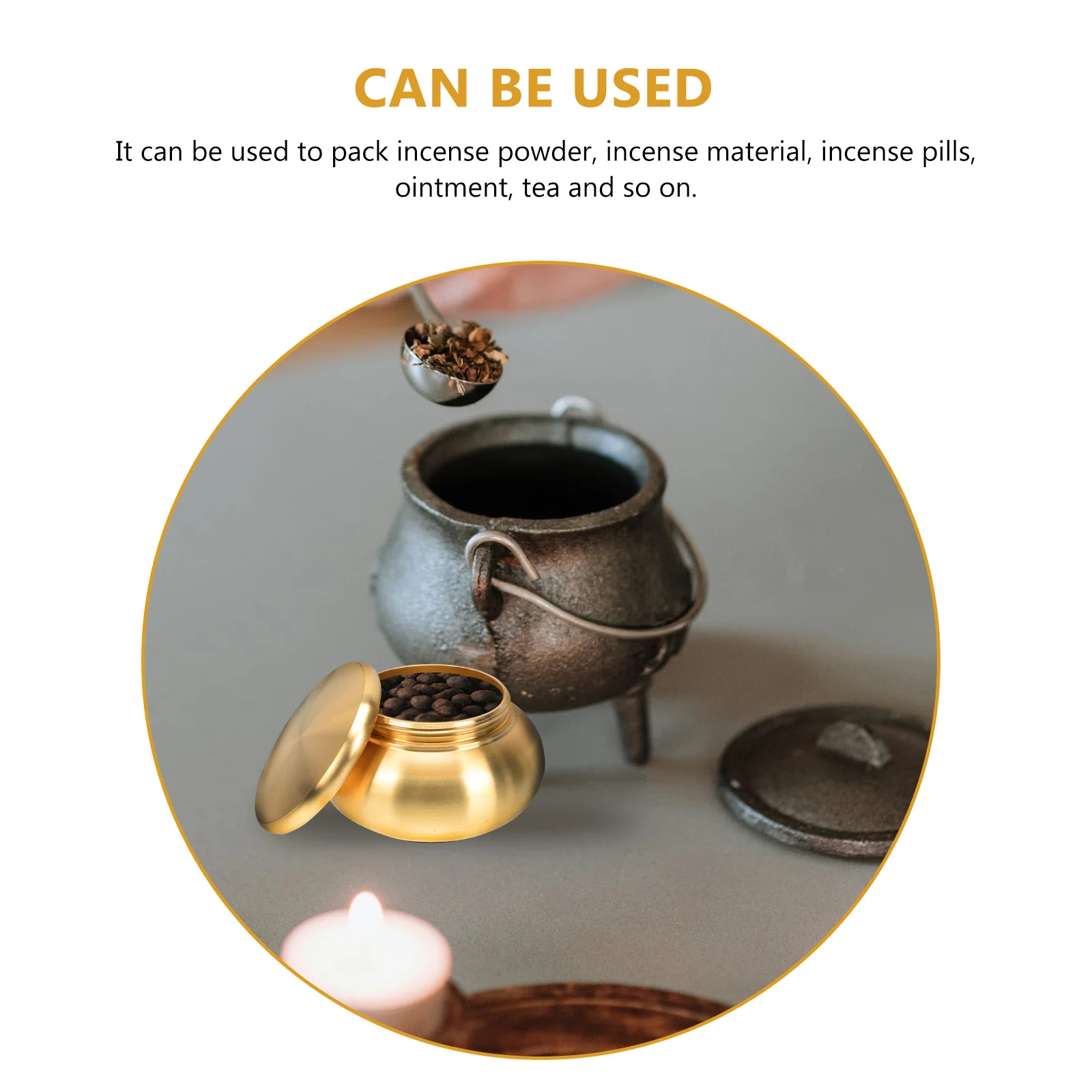 

1Pcs Copper Incense Material Jar Multi-Function Tea Tank Exquisite Desktop Decor Thick Texture Airtight Storage Pot