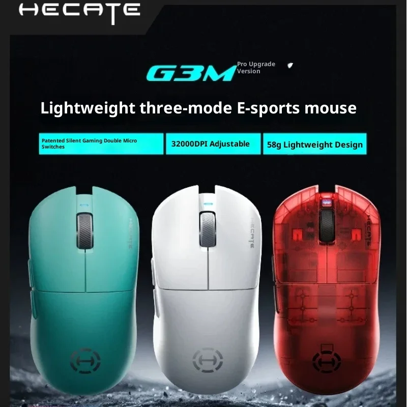 Hecate G3mpro Wireless Gaming Mouse 32000 Dpi 58g Lightweight 550mah 2.4ghz Bluetooth Wired Ergonomic Silent For Laptop Pc