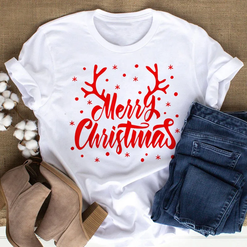 Merry Christmas Women T Shirt New Christmas T-shirt for Men and Women Casual Short Sleeves Graphic T Shirts  Aesthetic Clothes