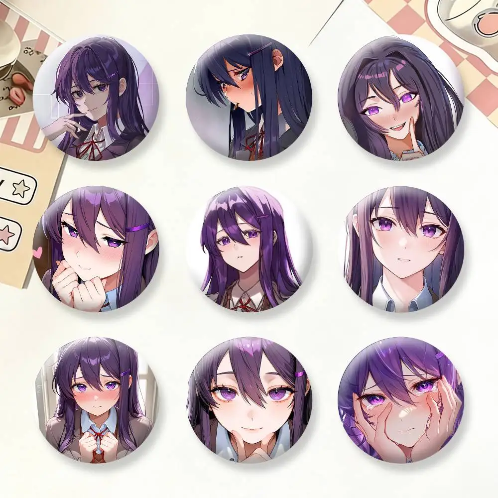 DDLC Y-Yuri Brooches Cartoon Badge Pins Backpack Hat Accessories Friend Gift