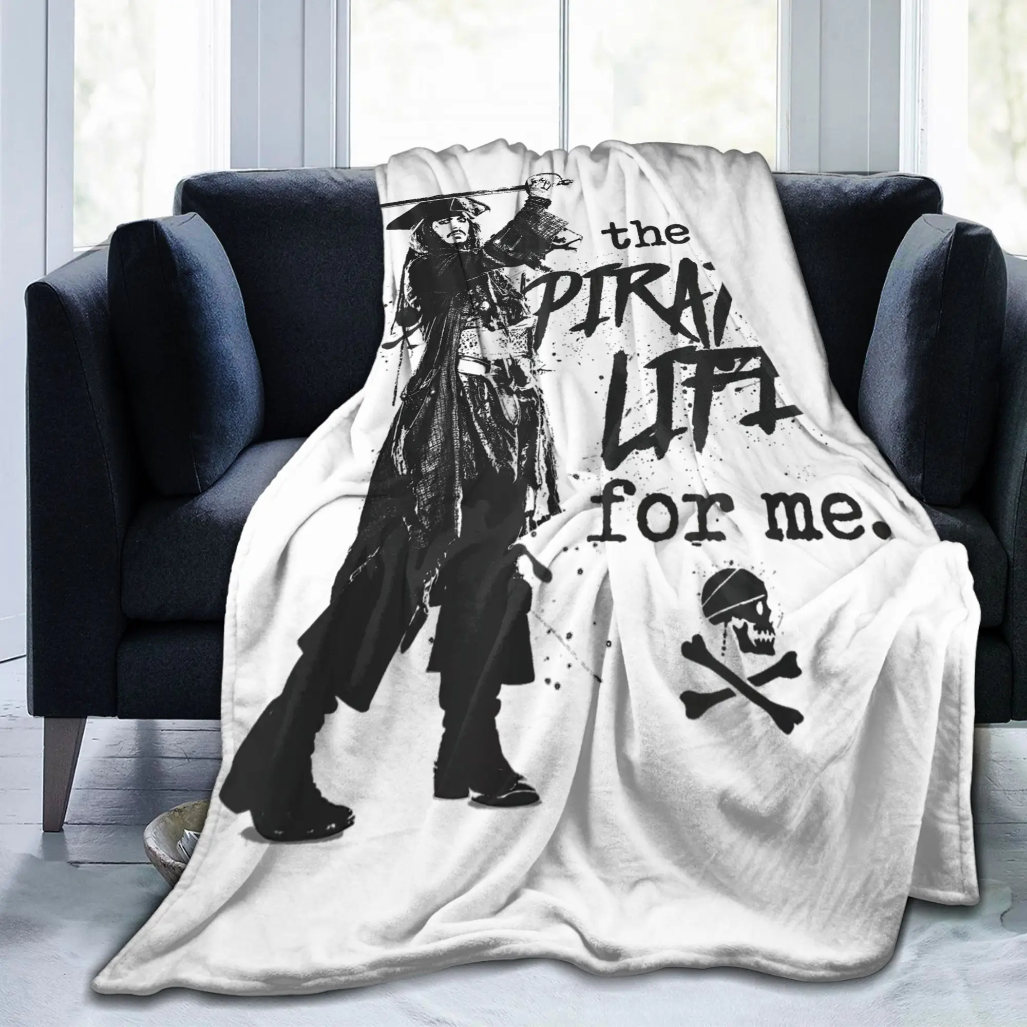 Фланелевое одеяло «Пираты Карибской моря» из фильма для спальни, вязаное одеяло, тонкое многофункциональное одеяло для улицы