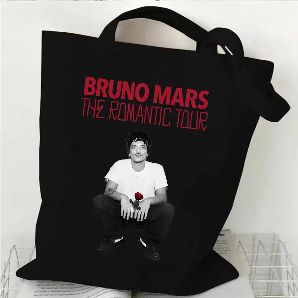 Bruno Mars ポスター　トートバッグ限定品　ザロマンティック Bruno Mars The Romantic Tour 2026 Graphic Canvas Bag Shopping Tote