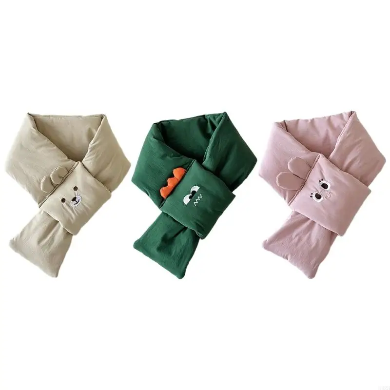 

Adorable Cartoon Bear Scarf For Toddlers Insulated Neck Warmer Cotton Scarf with Hiddened Opening Perfect Holiday Gift L8RB