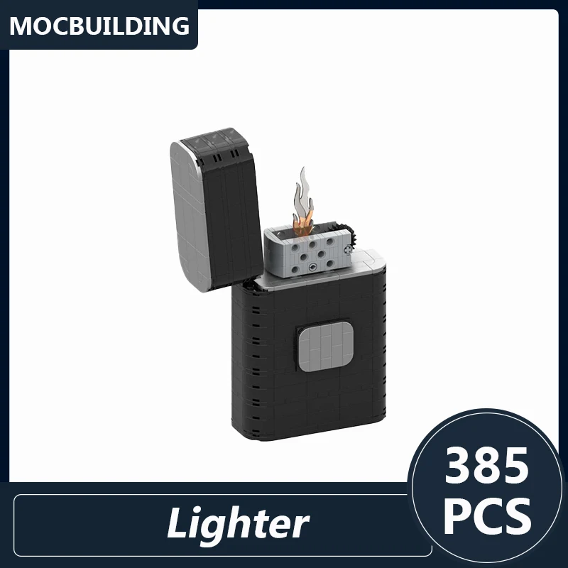 Zestaw Klocków Model Zapalniczki DIY do Samodzielnego Montażu, Kreatywne Edukacyjne Klocki Konstrukcyjne, Zabawki do Wyświetlania, Kolekcja, Prezent na Boże Narodzenie, 385 Elementów