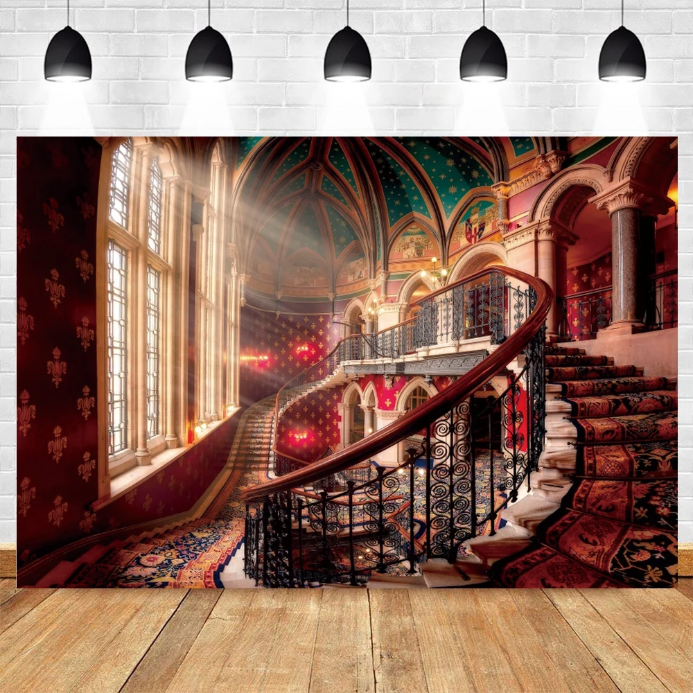 Vintage Church Palace Photography Backdrop Luxury Ancient Architecture Interior Decor Portrait Background Photo Studio Props