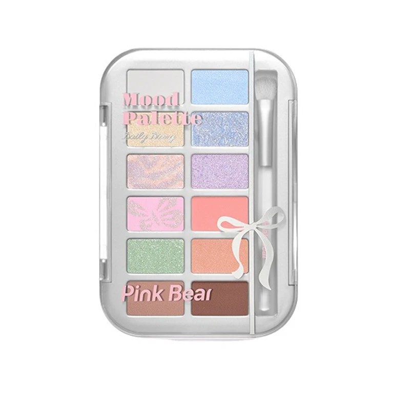 

Pinkbear 12 Color Glitter Eye Shadow Makeup Matte Shimmer High Pigment Eyeshadow Comprehensive Plate Girl's Birthday Gift