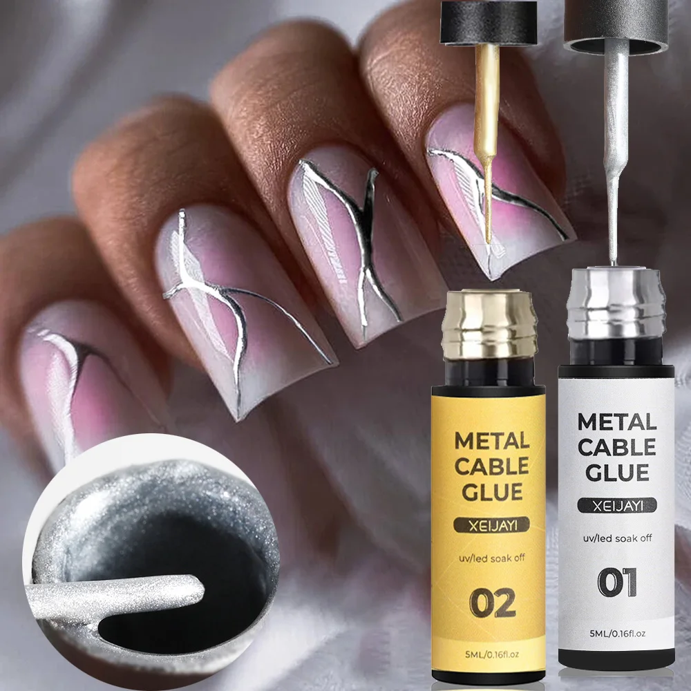 MAFANAILS 5ml Metallic Liner Gel Nail Polish Chrome Super Bright Mirror Effect Painting Drawing Line French Gel Nail Art Varnish