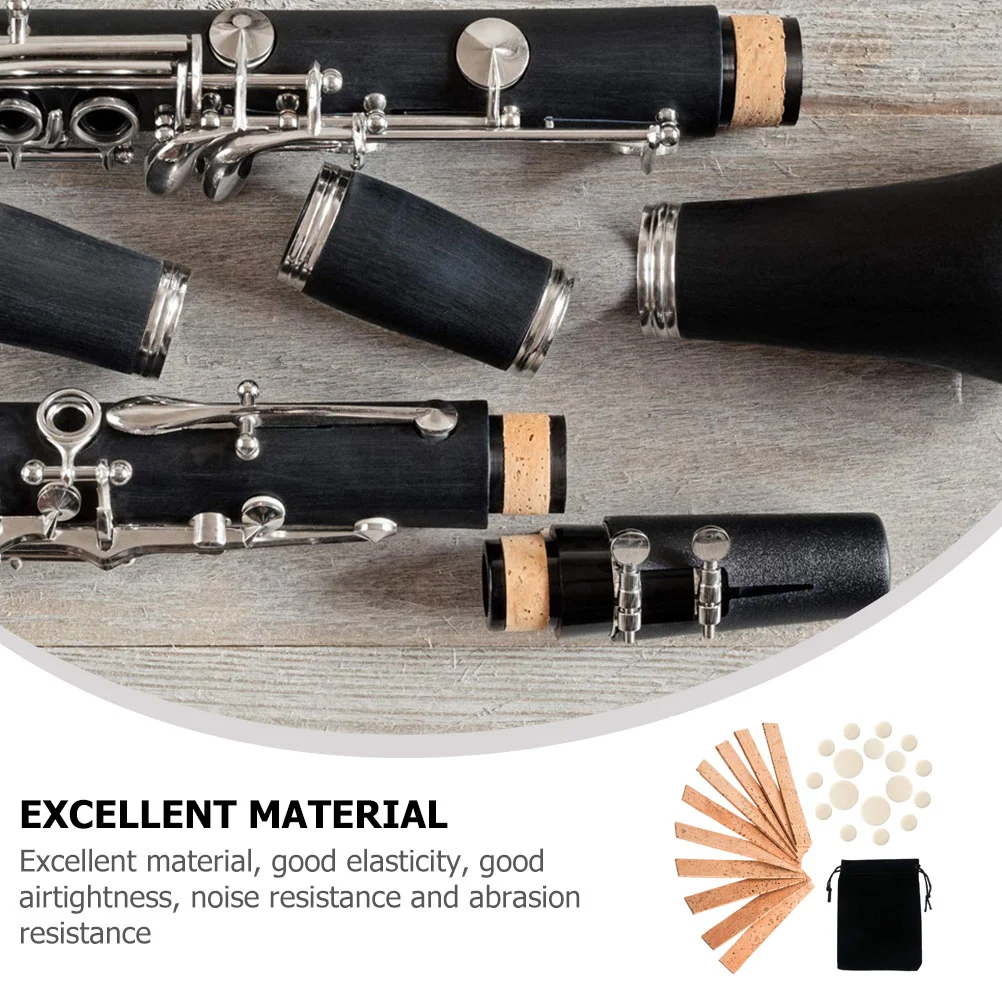 

27pcs Clarinet Accessories Cork Sheet Replacement Neck Joint Pad For Woodwind Instrument Repair Durable Airtight Abrasion