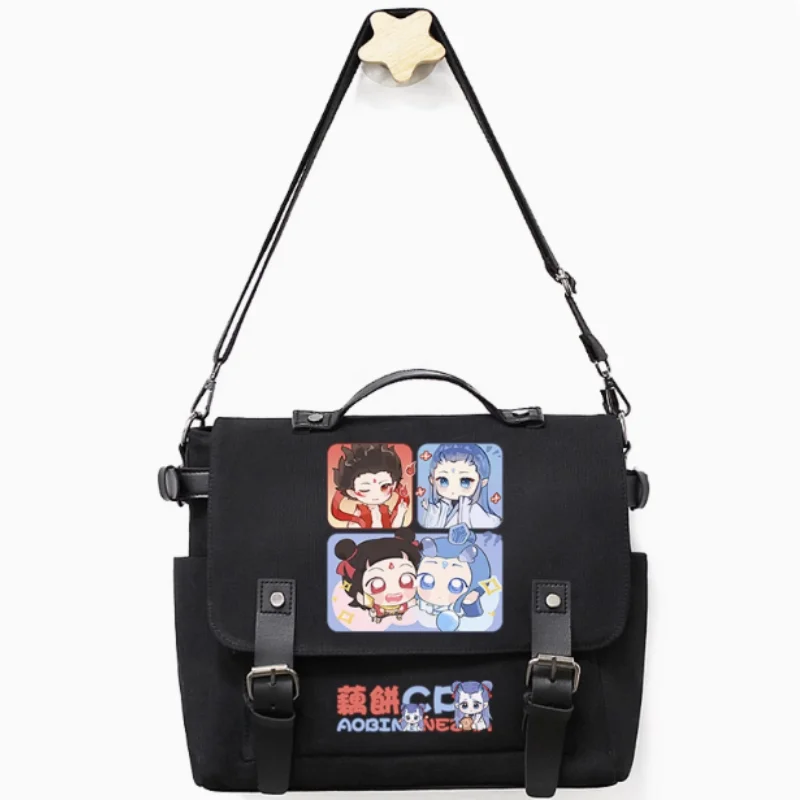 Chinese Anime Nezha Ao Bing  Bag Unsix Fashion Casual Teenagers Crossbody Student Messenger Handbag B2142