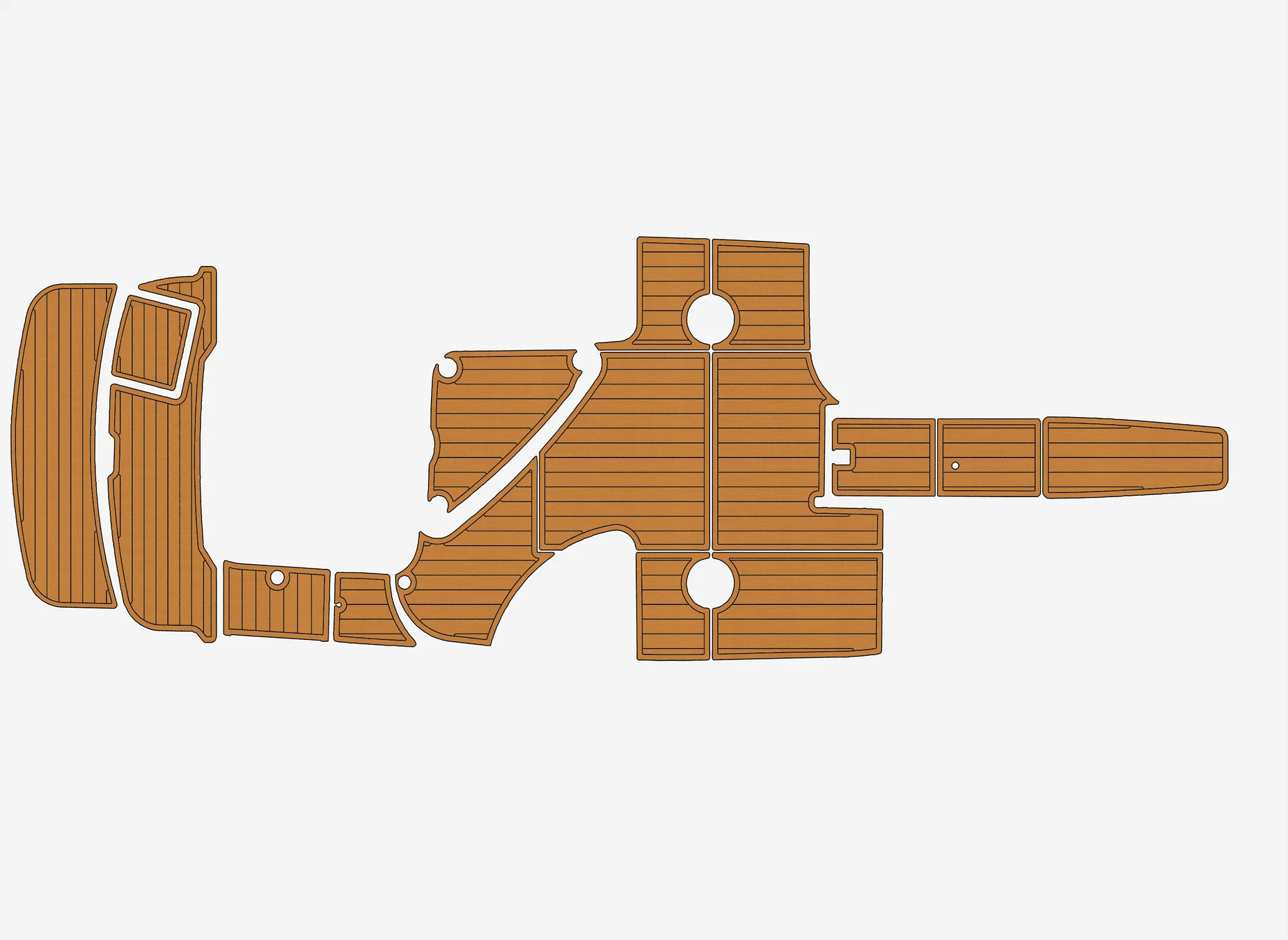 

2002-2007 Кобальт 240 1/4 дюйма, 6 мм, пена EVA, нескользящий морской коврик из тикового дерева, ковер AQUA, морской пол