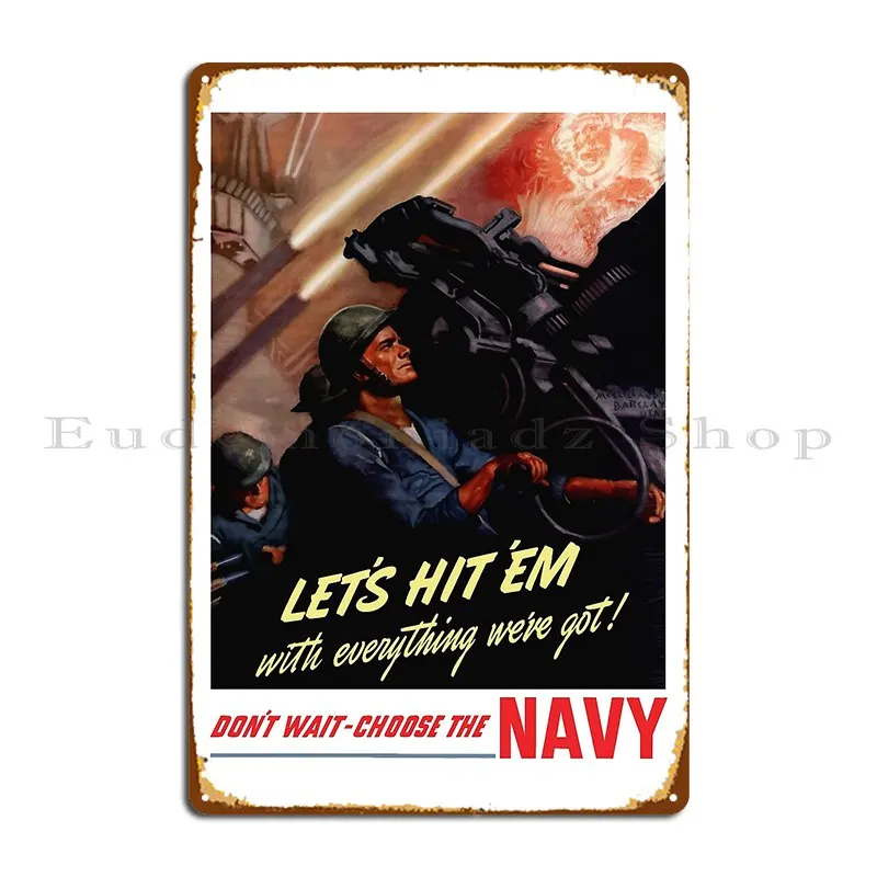 Choose The Navy Ww2 Recruiting Metal Sign Character Wall Decor Bar Cave Designing Pub Mural Tin Sign Poster