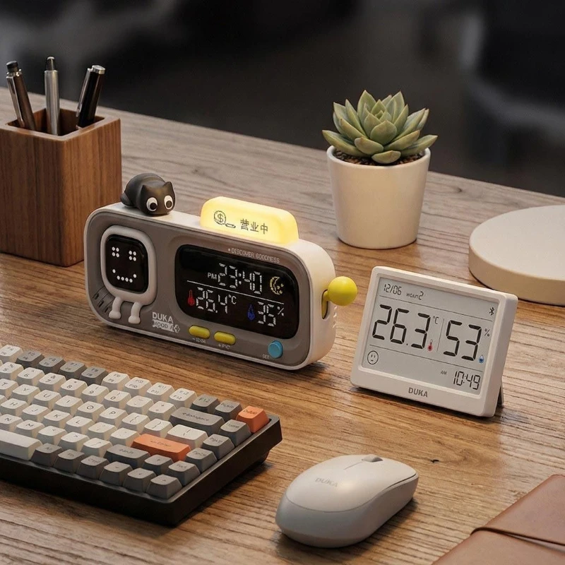 Picture 3: DUKA Smart Temperature Humidity Clock with Dual-Screen Multidimensional Display Multi-Function Indoor Desktop Decorative Item