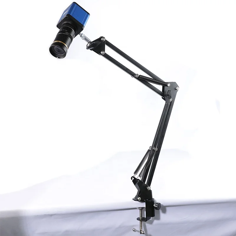 Digital Video Microscope Camera with Cantilever Universal Bracket Table Stand 8-50MM Focal-Length Zoom C Mount Lens Camera