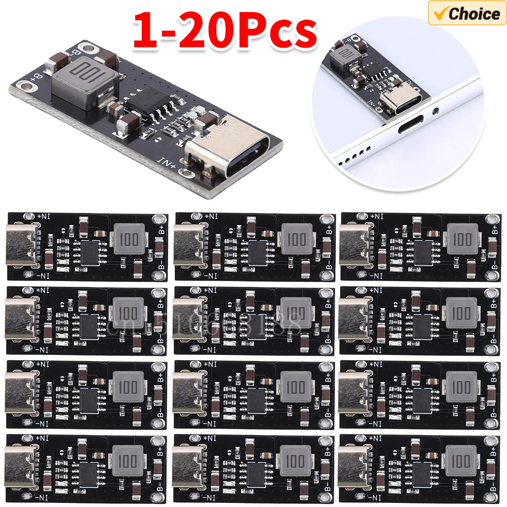 1-20 pces ip2312 cc/cv modo tipo-c entrada usb de alta corrente 3a polímero ternário bateria de lítio placa de carregamento rápido 5v a 4.2v