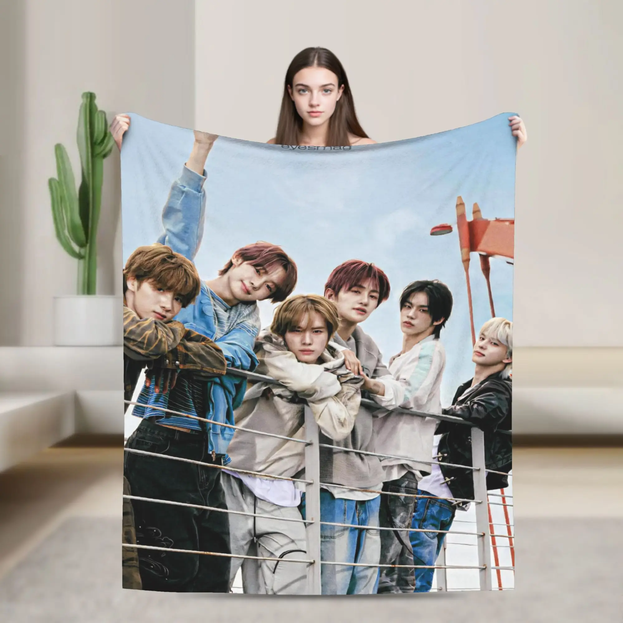 Relax TWS boy group Blanket Stuff Bed Decorative  Throw Blanket Warm Flannel for Office