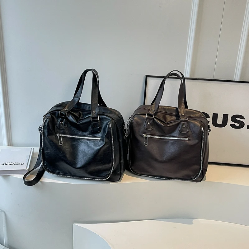 Durável PU Shoulder and Crossbody Bolsas para mulheres, monocromáticas, simples, de grande capacidade, Casual Tote, alta qualidade, à venda, 2024