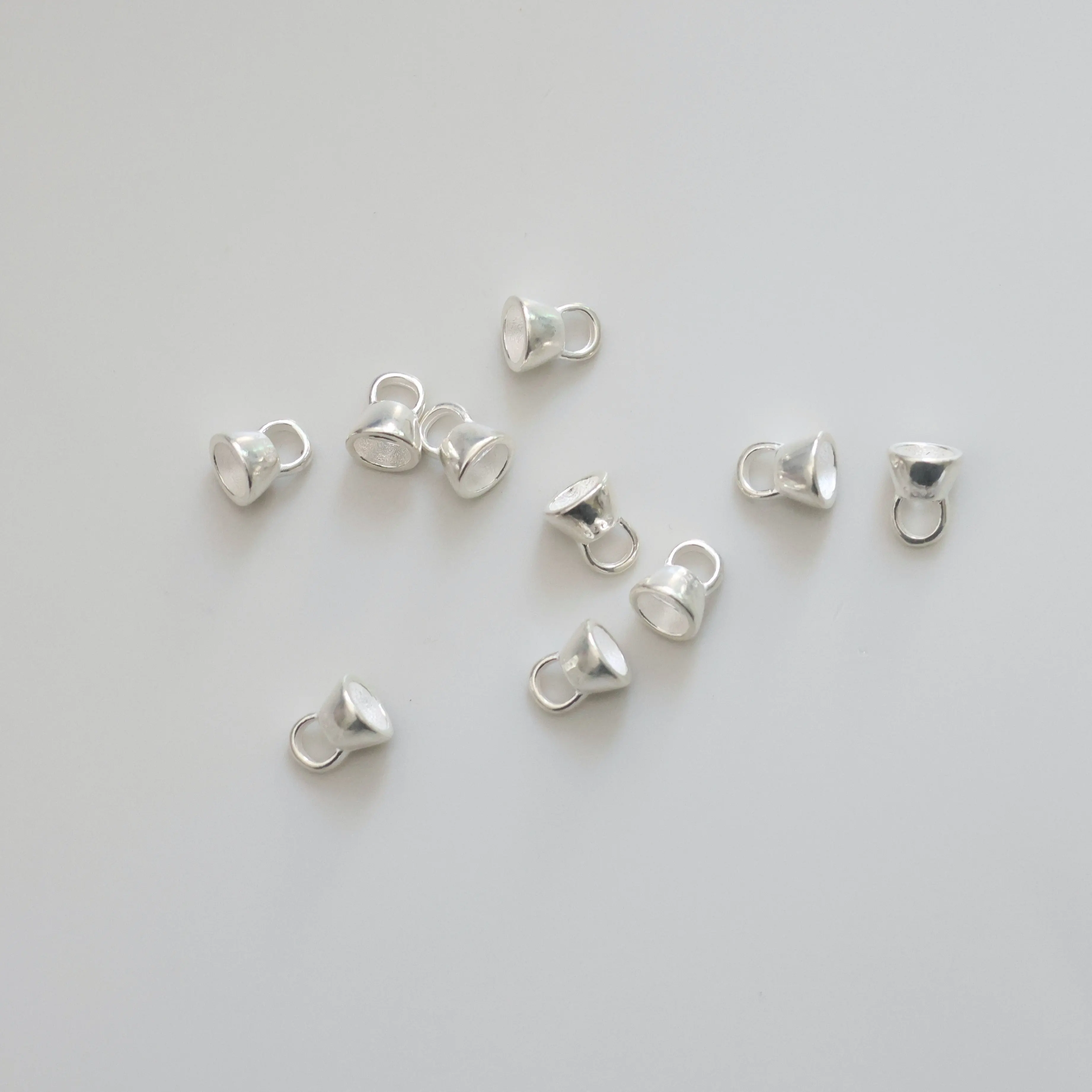 2 قطعة 100% الصلبة 925 فضة غطاء شكل موصل السنانير DIY بها بنفسك غرامة مجوهرات العثور JQ0139