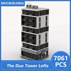 The Duo Tower Lofts Modular Buildings Model MOC Building Blocks DIY Assemble Bricks Architecture Display Xmas Toys Gifts 7061PCS