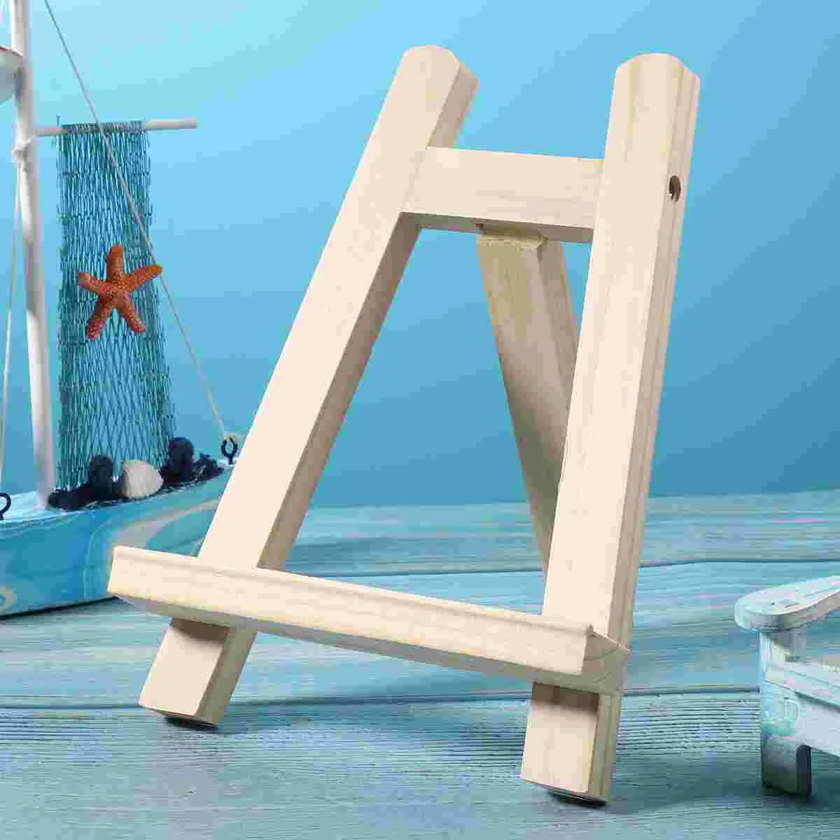 Toyvian 1pc Small Tabletop Desk Calendar Display Stand Wood Artist A-Frame Easel Photo Frame Bracket Photo Painting Triangle Eas