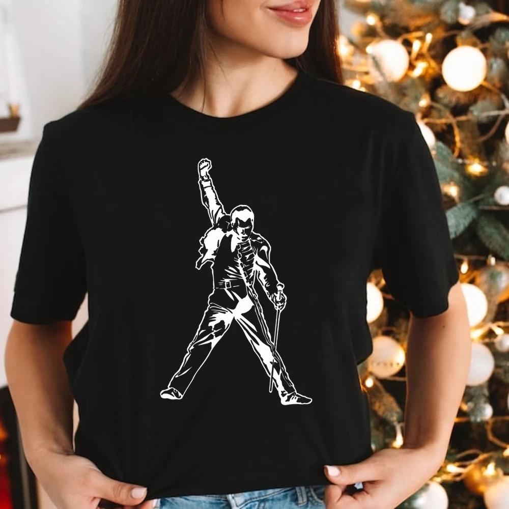 Vintage Freddie Mercury Queen Band Music Rock T-shirt Fan Gift Man and Woman  Harajuku Nostalgia Classics  Printed T-shirt Tops