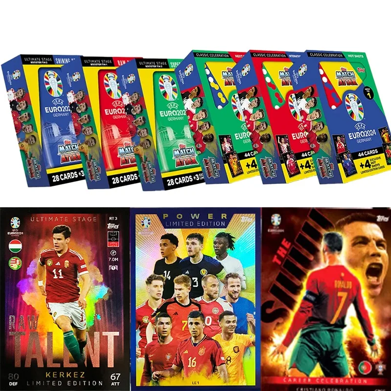 

Genuine 2024 Topps Match Attax Euro Cup Football Trading Cards Soccer Star Collection Cards