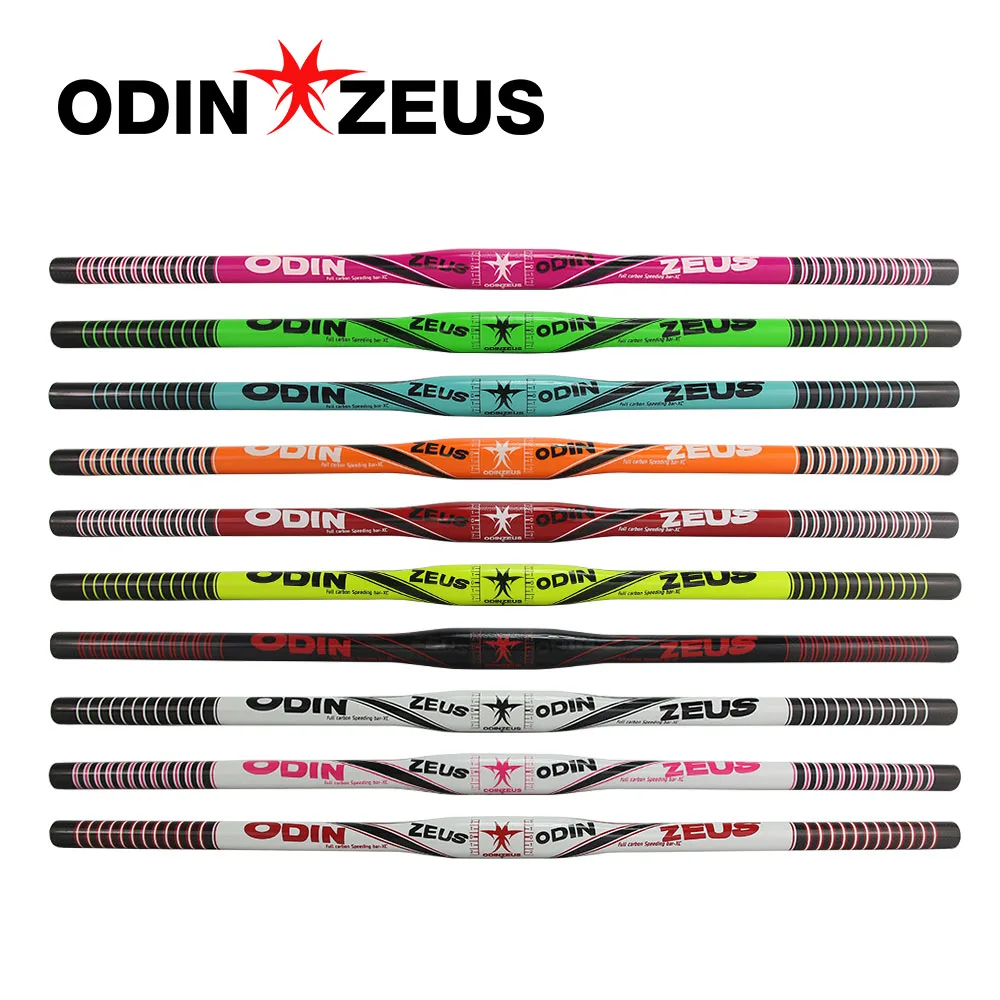 ODINZEUS-Mountain Bike Handlebar, Full Carbon Fiber, Reinforced Strength, 10 Color, Flat, Rise Clip, Boy, Girl, 31.8mm, 580-740m