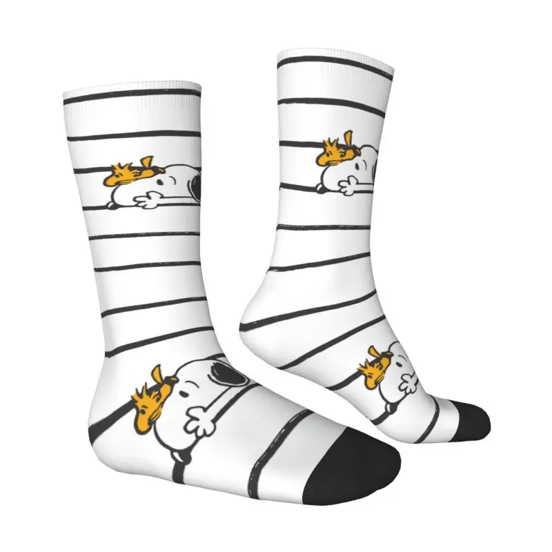 Comics Snoopy Beagle Dog Mens Crew Socks Unisex Cute 3D Printing Cartoon Dress Socks