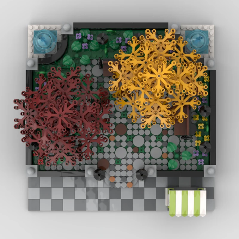 MOC-35603 Stedelijke Architectuur Modulaire Park Bouwsteen Assemblage Compatibel Met Baksteen Genezing Landschap Creatieve Geschenken 1191PCS