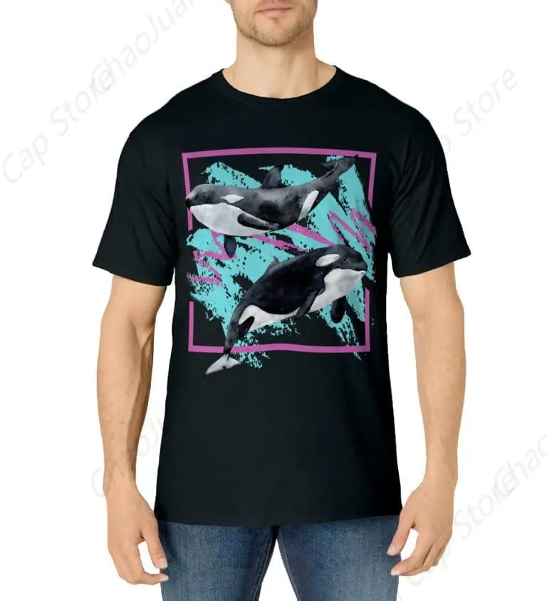 Save Whales 90s Orca Ocean Animals Chart Mammals Guide Eco T-Shirt