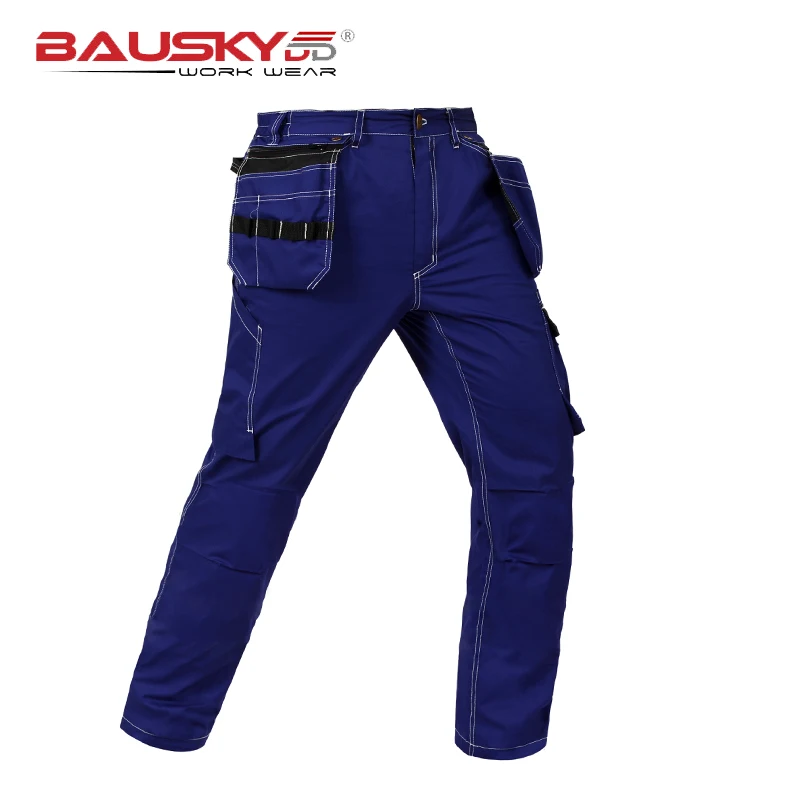 Blue Grey Thin Work Pants Carpenter working pants men workwear work trousers for Electricians Plumbers