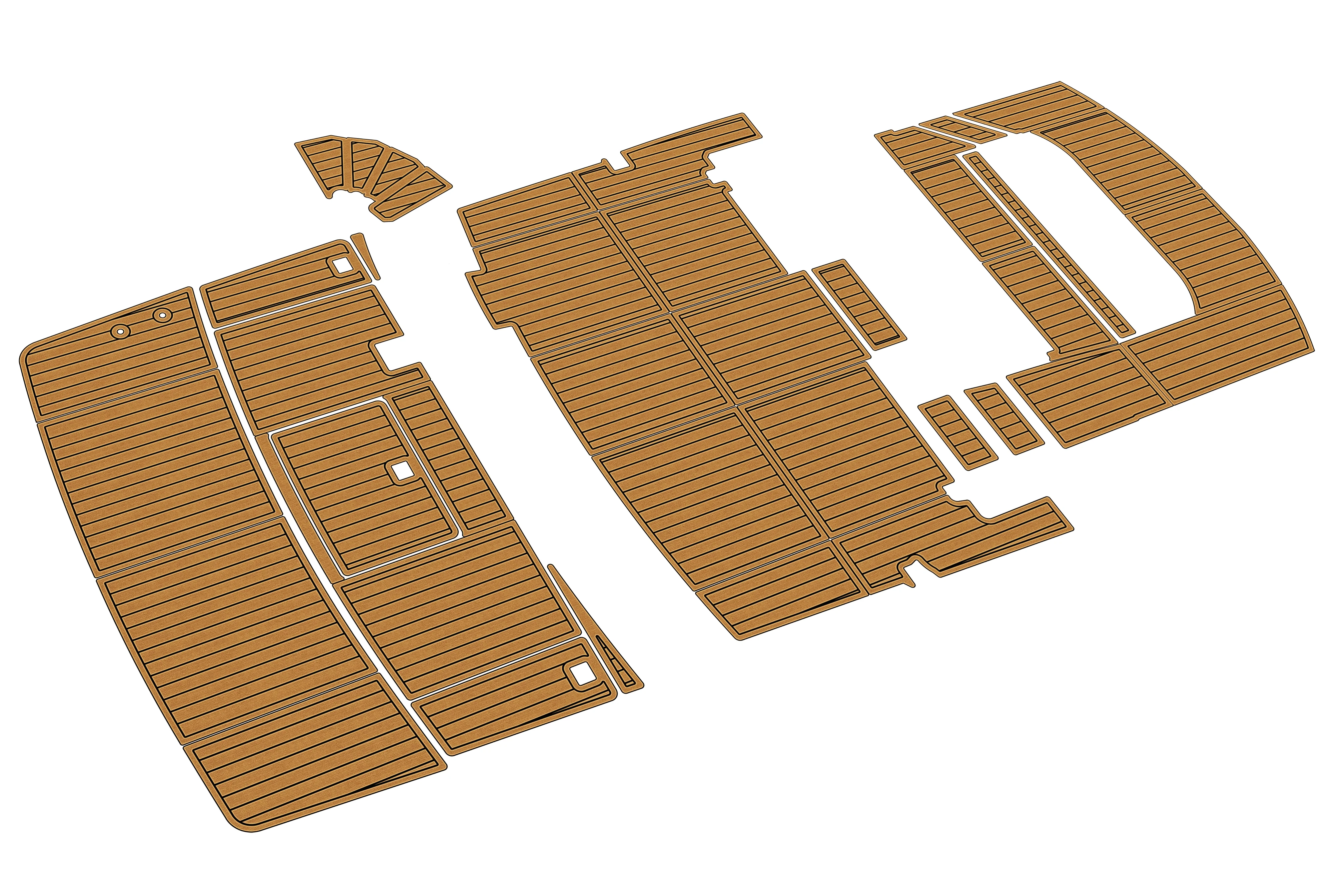 Marine Faux Teak EVA Non-Slip Mat 2004-2005 Carver 404 Motor Yacht Self-Adhesive 1/4