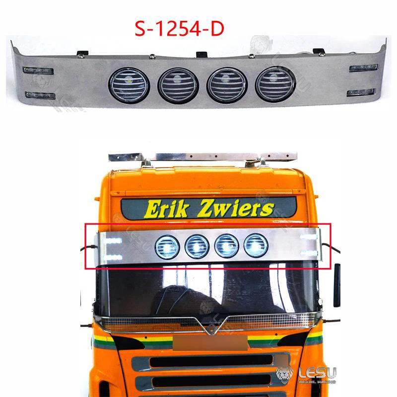 

Набор металлических козырьков LESU, комплект светодиодного освещения 1/14 Tamiyaya RC, тягач, прицеп, автомобиль, аксессуары для самостоятельного изготовления, игрушки для взрослых