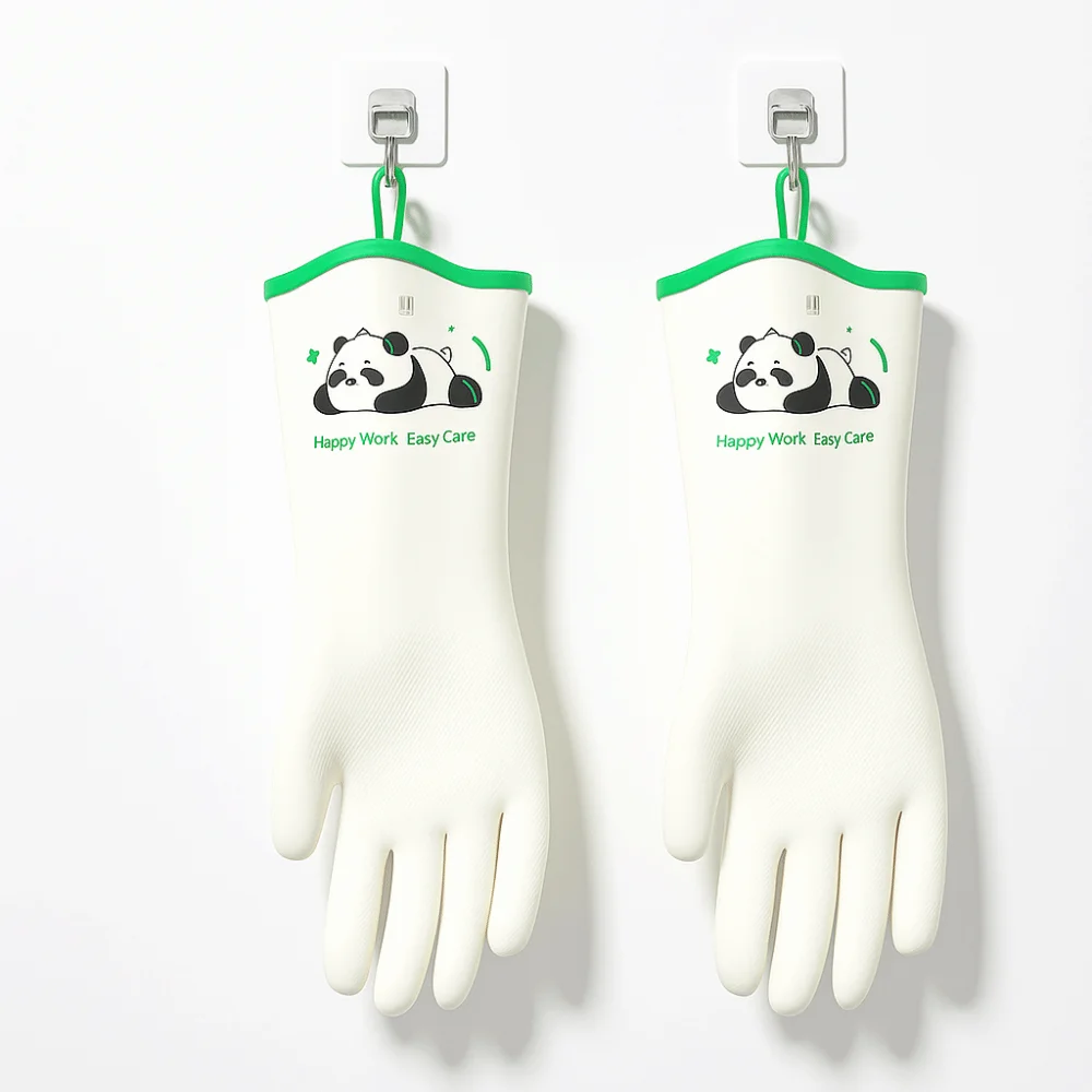 

Wear-resistant Kitchen Gloves Food Grade Thickened Cleaning Gloves Waterproof Cartoon Household Gloves for Outdoor Cleaning