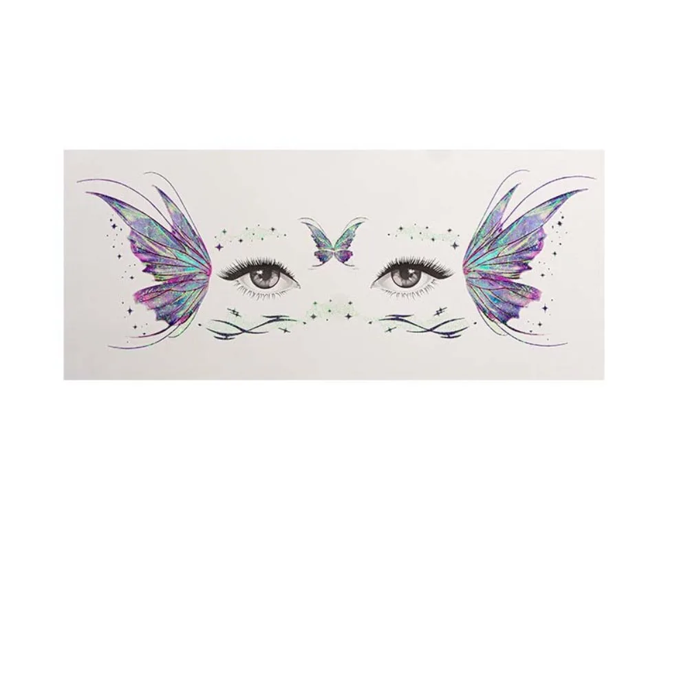 

Waterproof Glitter Butterfly Face Tattoo Realistic Star Heart Face Tattoo Sticker Long Lasting DIY Face Temporary Tattoo
