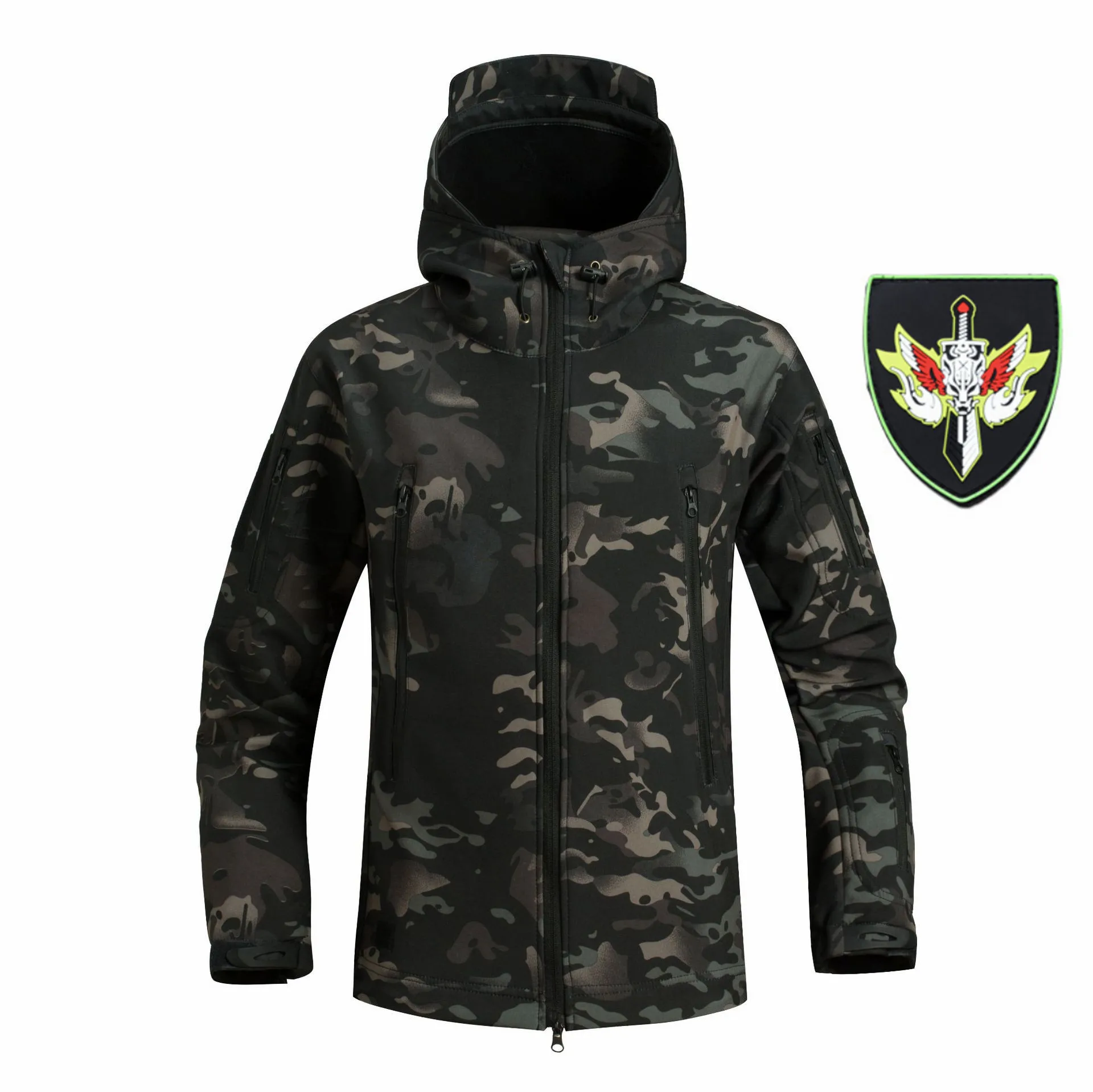 Special Forces Winter Warmth and Thickening Tactical Training Soft Shell Hiking Outdoor Hooded Waterproof Charge Coat