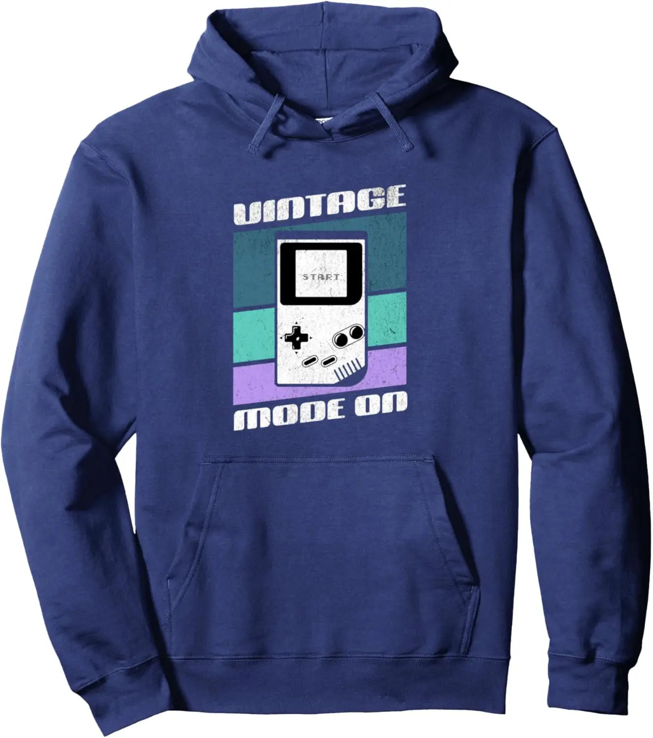 Vintage Mode on Gaming Retro Old School Game Boy 80s 90s Pullover Hoodie Customizable Sweatshirt Funny Hoodie