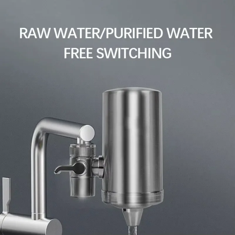 304 Stainless Steel Ceramic Activated Carbon Eco-Friendly High Efficiency Manual Filter Cartridge Water Purifier Tap Faucet