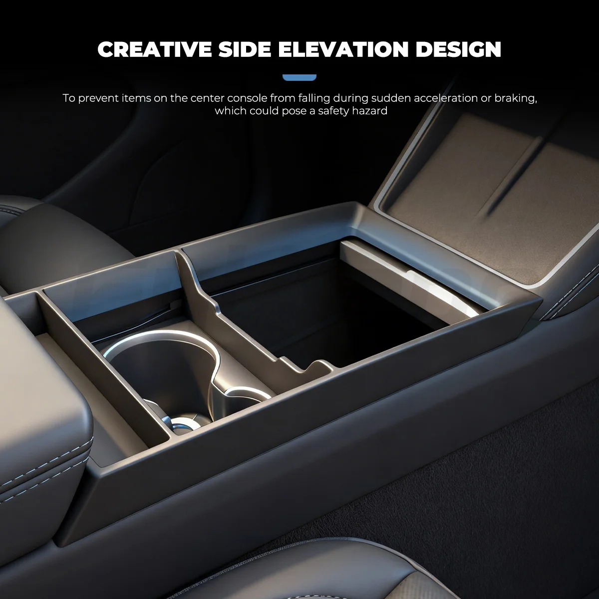 Futhope Update Central Control Panel Storage Box for Tesla Model Y Juniper Highland Model YL 2026 Separated Space Decoration